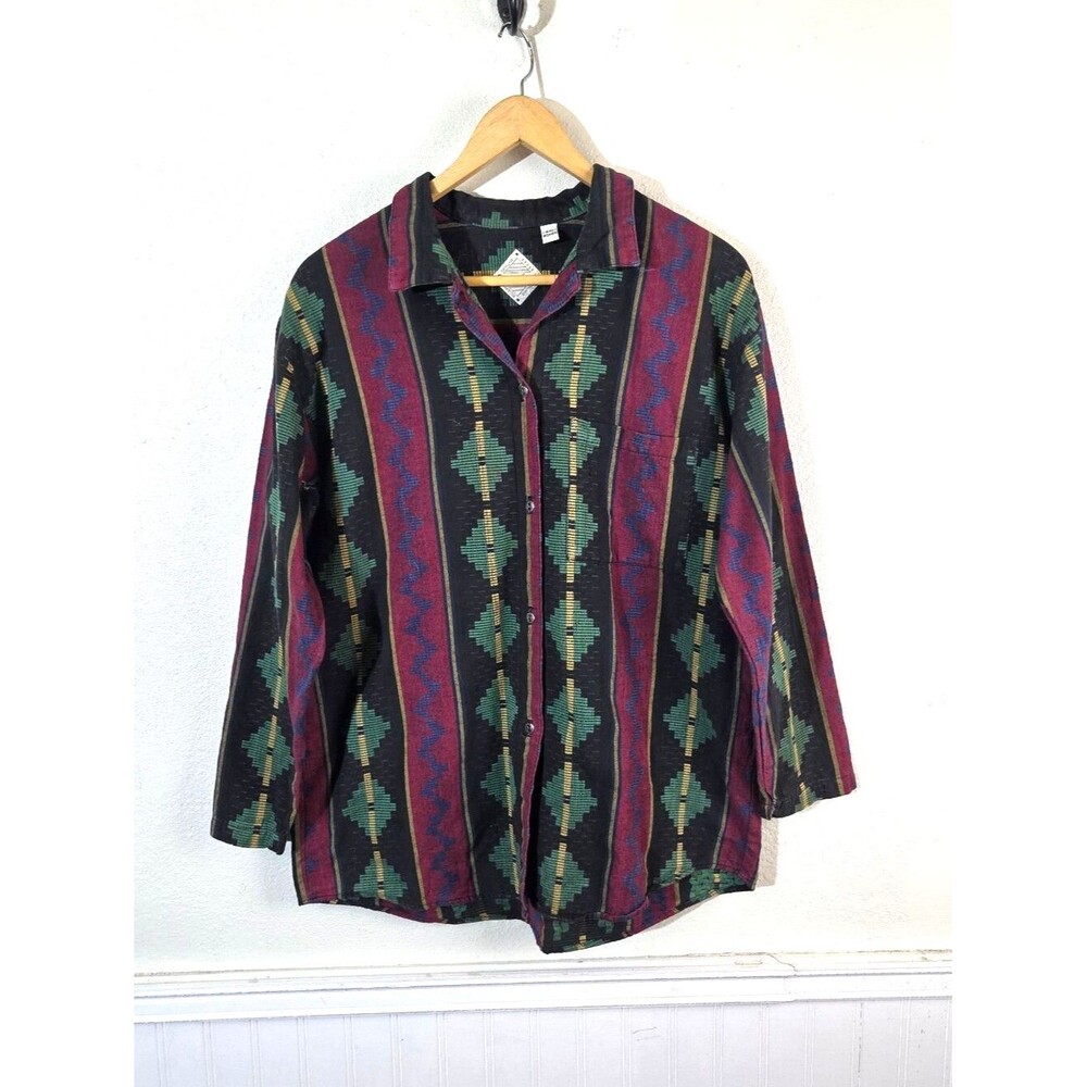Vintage Gramicci Women's S/M Geometric Aztec Southwestern Button Up Shirt